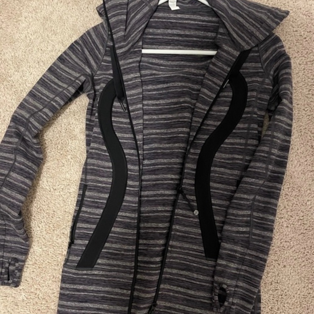 Lululemon Striped Gray and Black Top